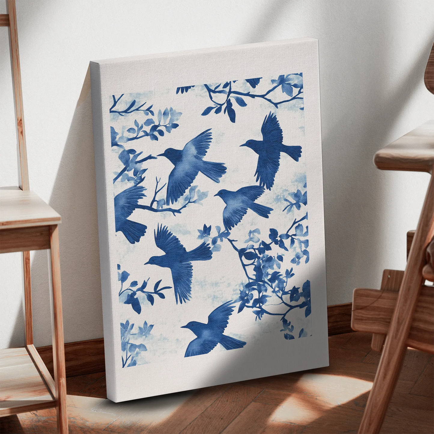 Electric Blue Birds Obraz na Płótnie