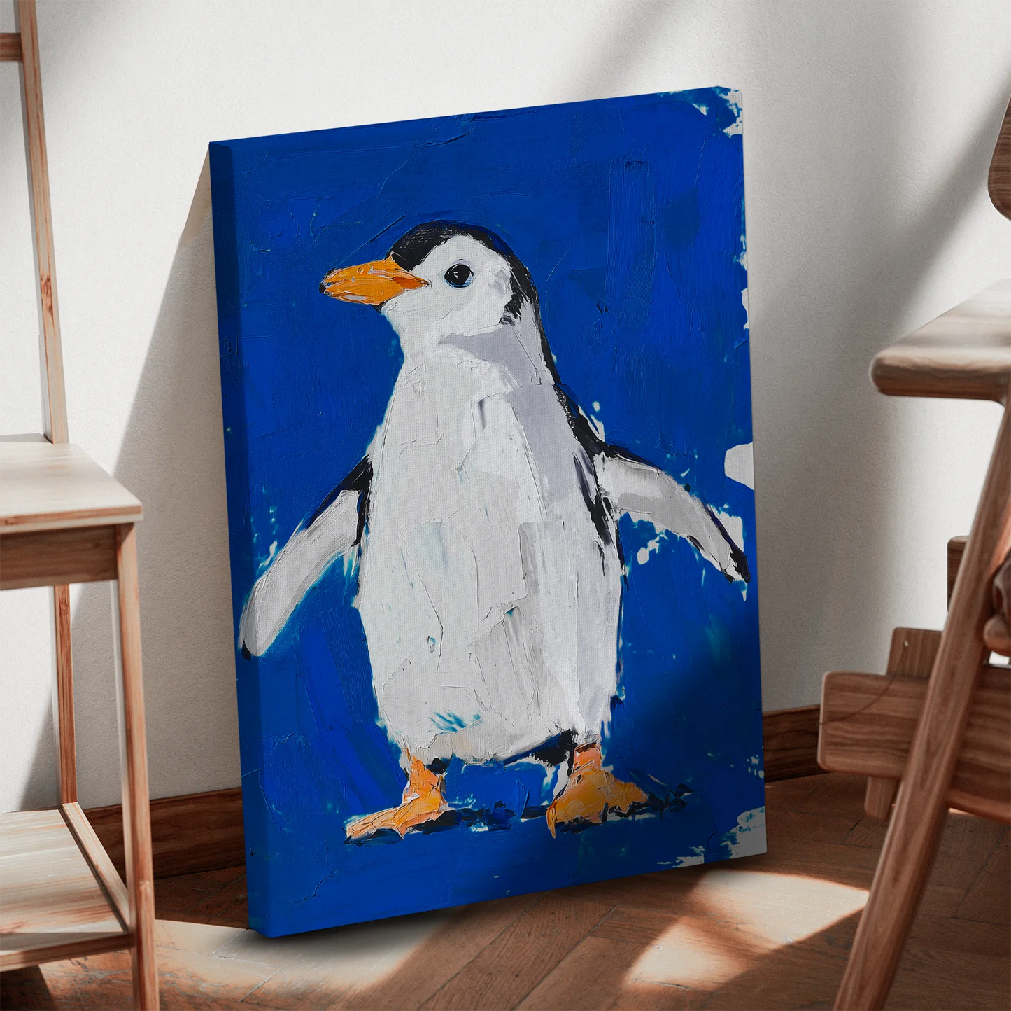Azure Penguin Obraz na Płótnie