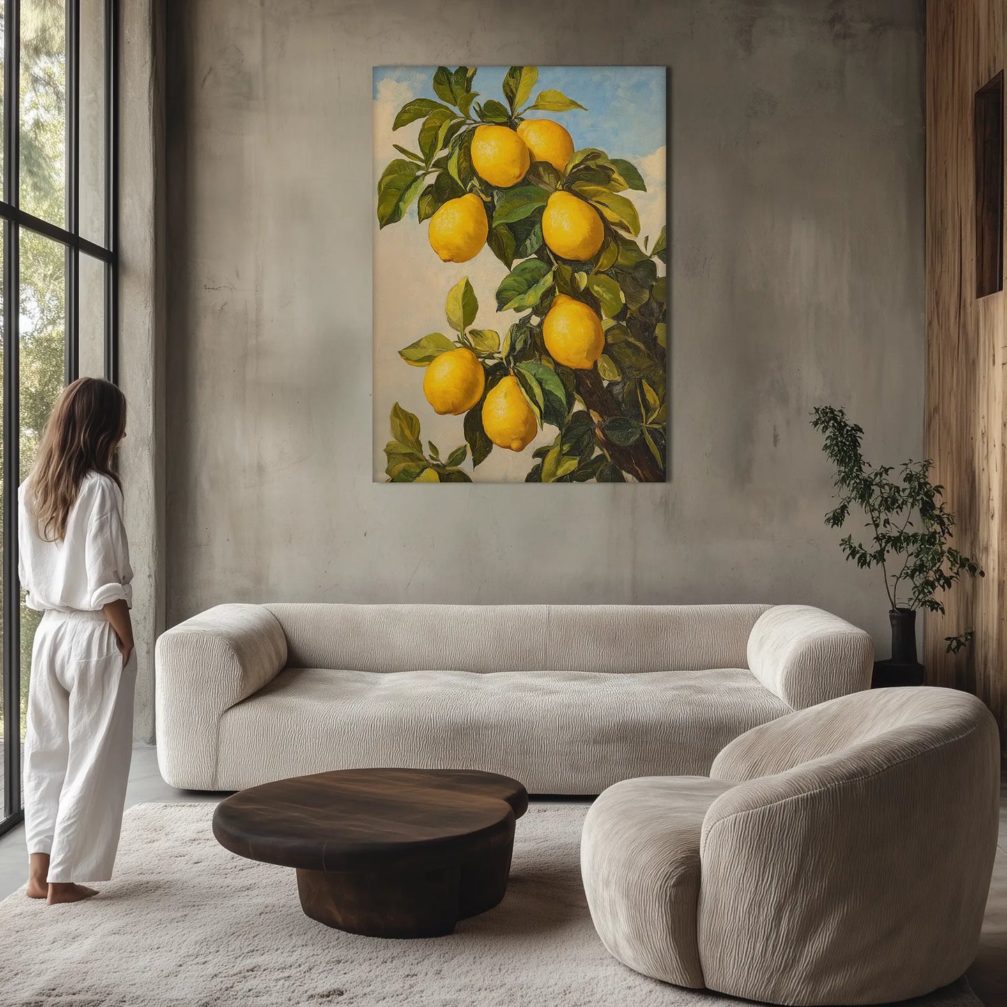 Vintage Lemon Painting Obraz na Płótnie