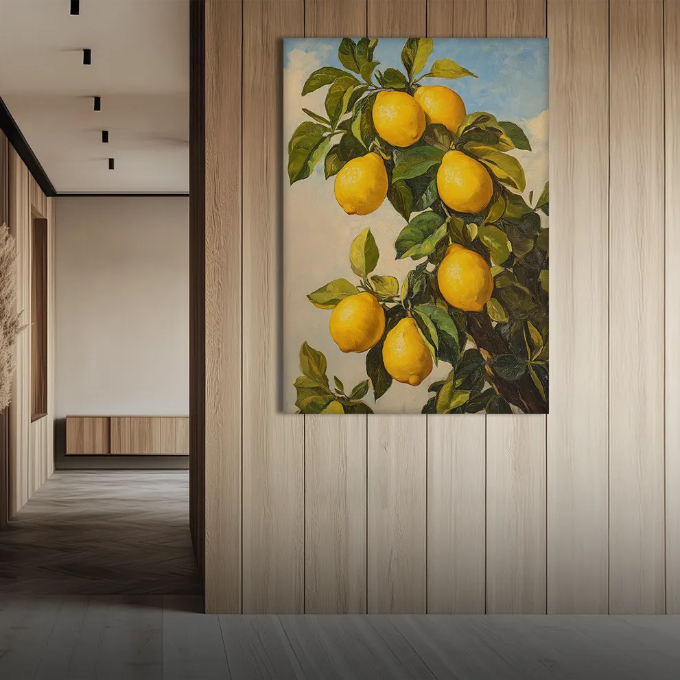 Vintage Lemon Painting Obraz na Płótnie