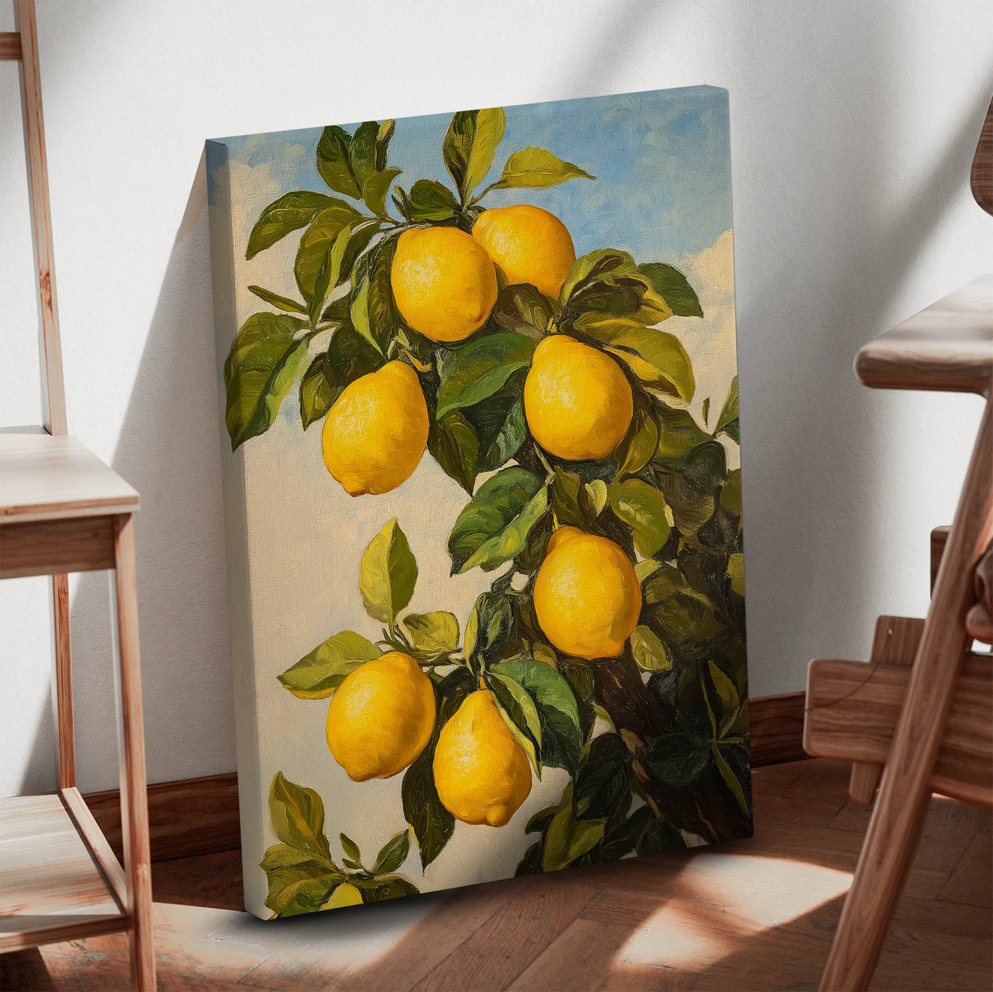 Vintage Lemon Painting Obraz na Płótnie