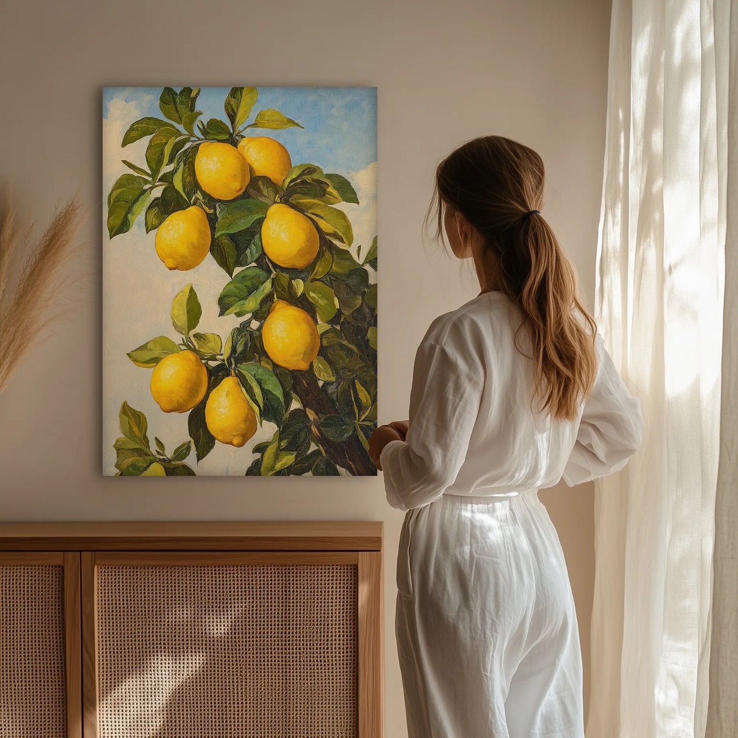 Vintage Lemon Painting Obraz na Płótnie