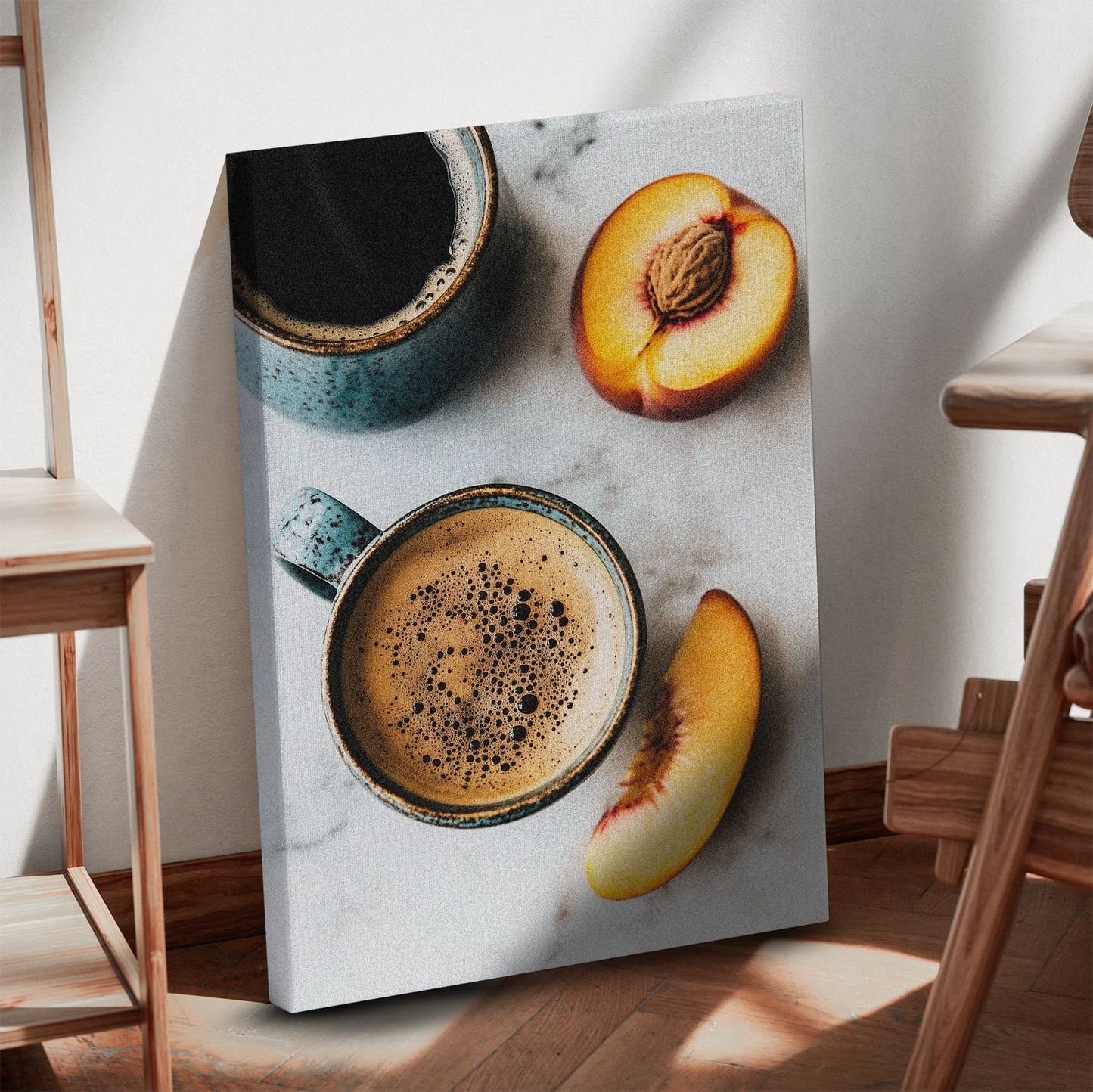 Coffee and Peach Obraz na Płótnie