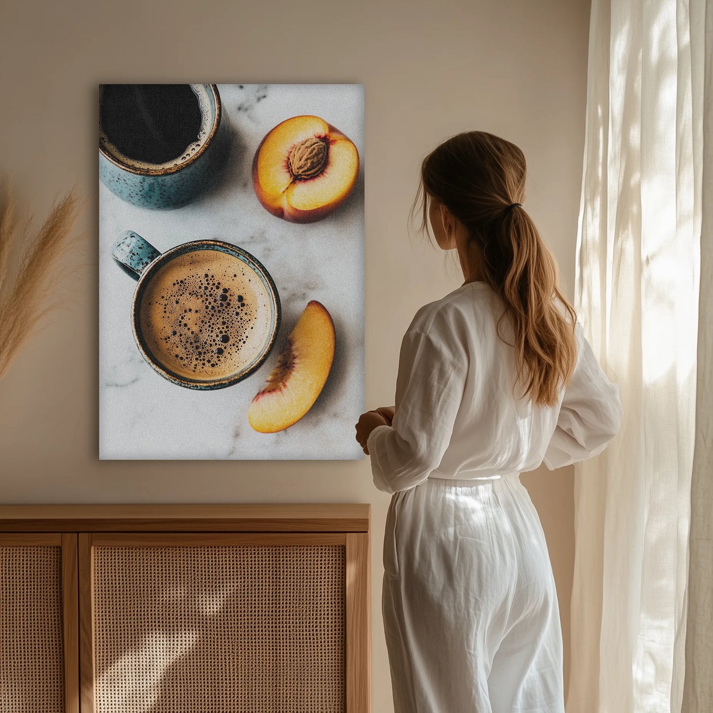 Coffee and Peach Obraz na Płótnie