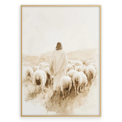 Pan Jezus z Owcami Plakat