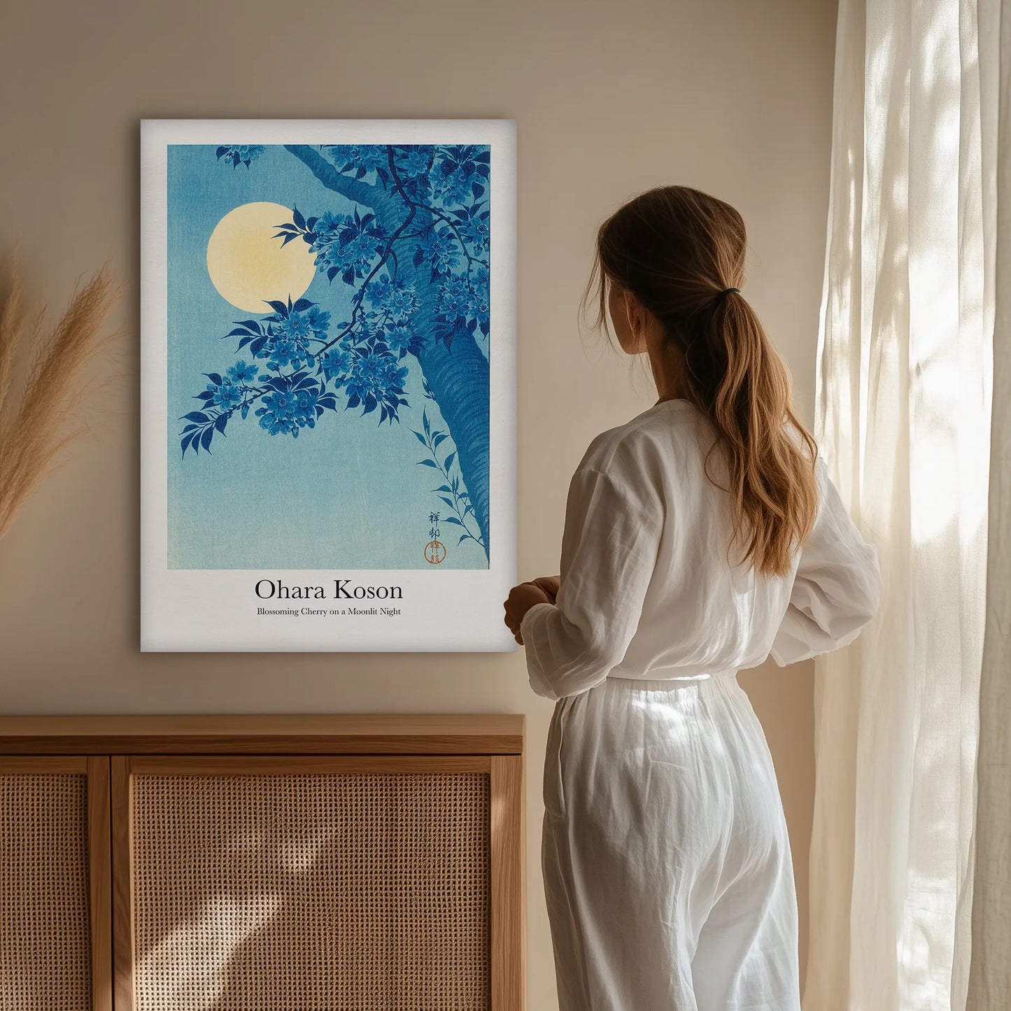 Ohara Koson - Blossoming Cherry Obraz na Płótnie