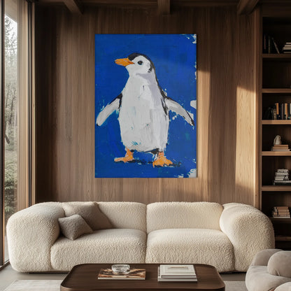Azure Penguin Obraz na Płótnie