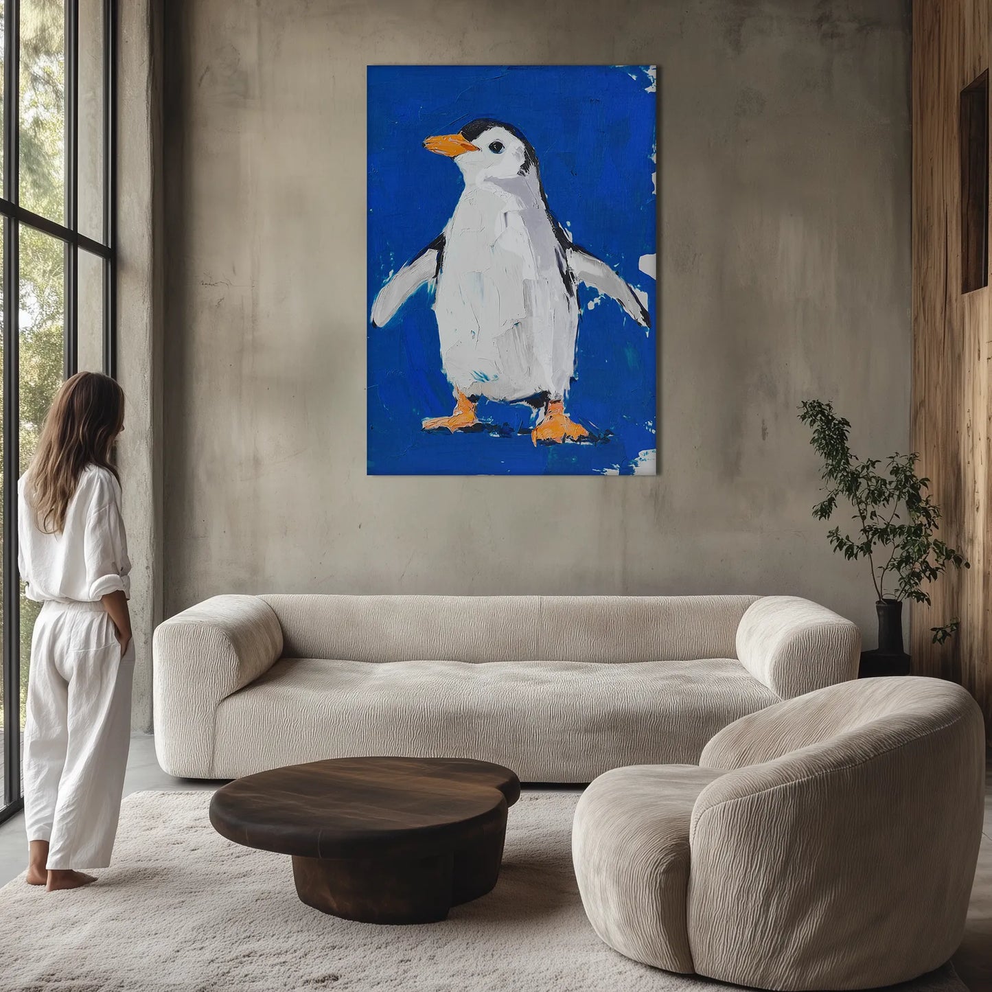 Azure Penguin Obraz na Płótnie