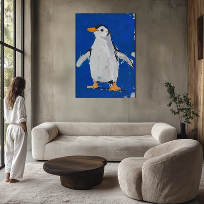 Azure Penguin Obraz na Płótnie