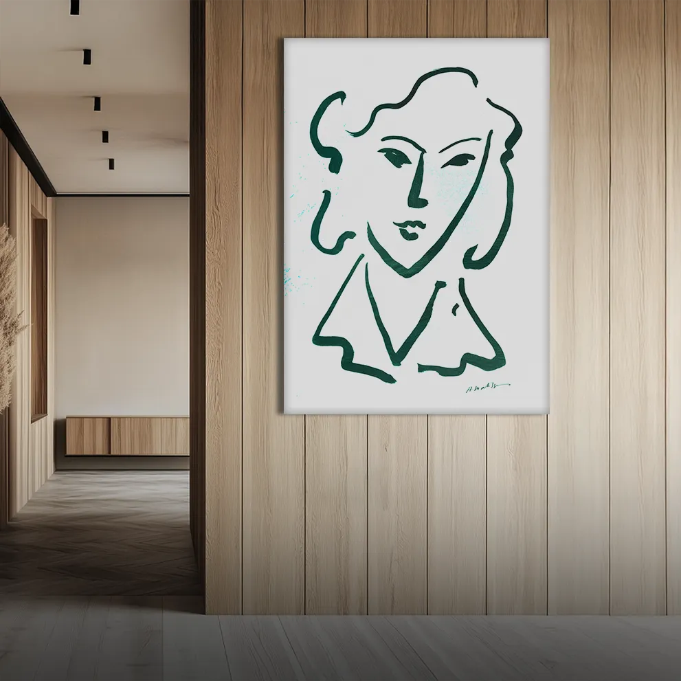 Green Tete de Femme Obraz na Płótnie