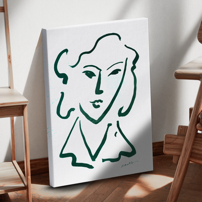 Green Tete de Femme Obraz na Płótnie