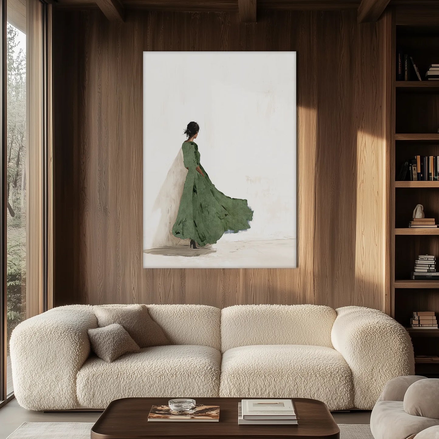 Sage Green Dres Obraz na Płótnie