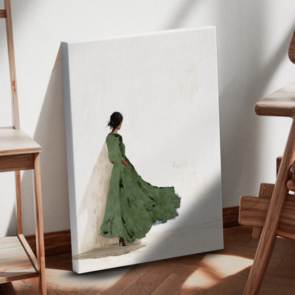Sage Green Dres Obraz na Płótnie