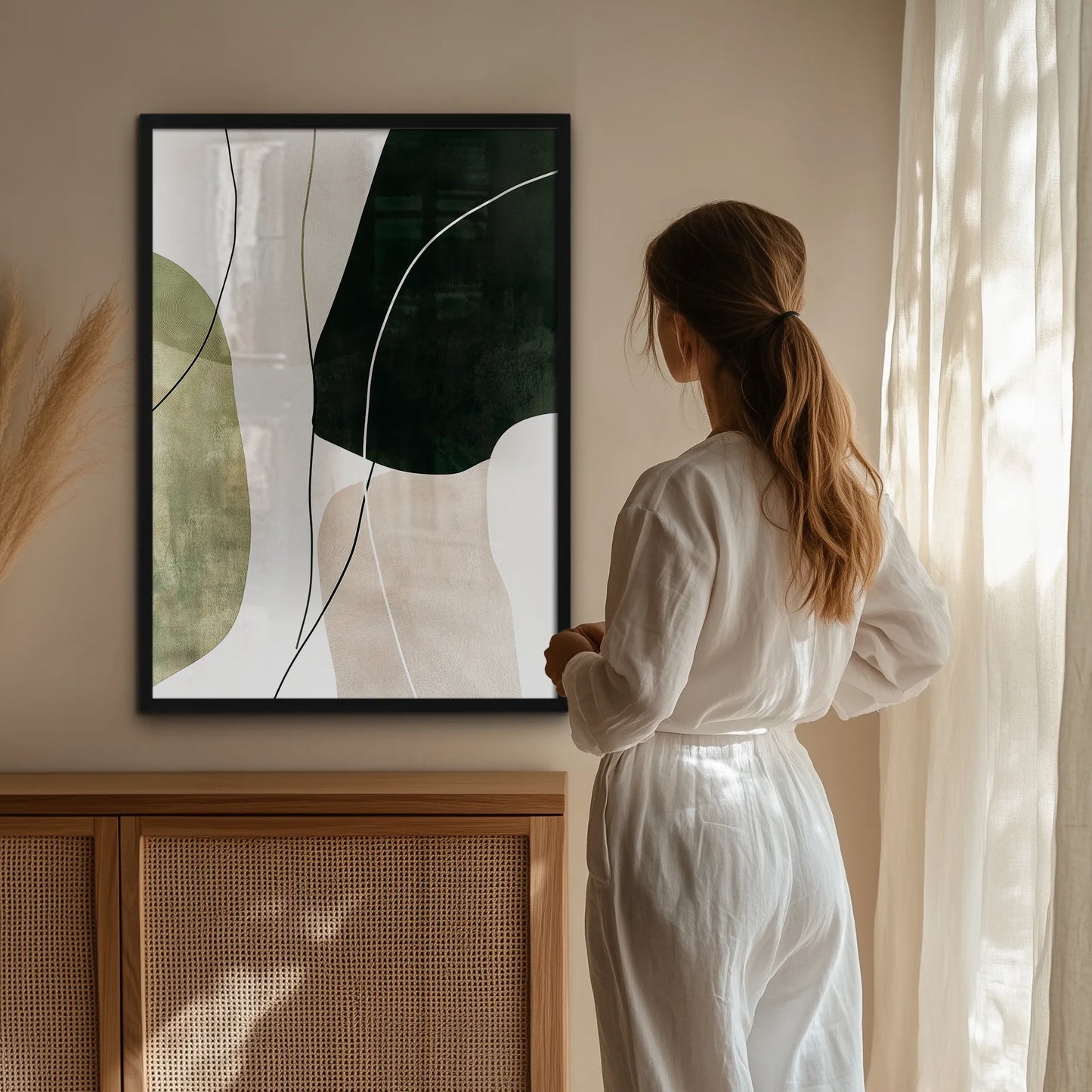 Abstract Sage Green Plakat
